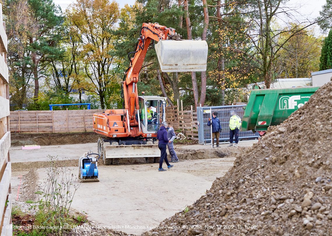 17.11.2022 - Baustelle an der Quiddestraße Haus für Kinder in Neuperlach